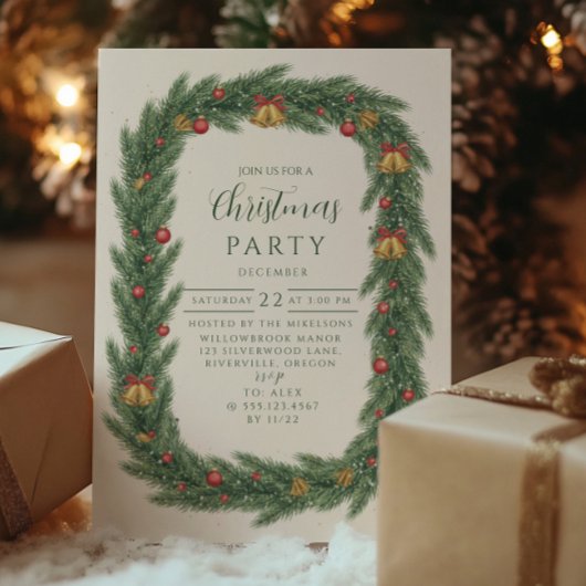 Klassiek Evergreen Bel Kerstmis Kaart