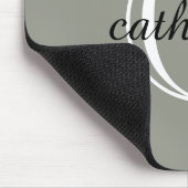 Klassiek Evergreen Mist Script Monogram Muismat (Hoek)