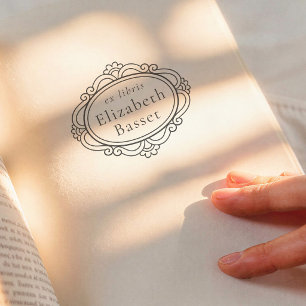 Klassiek Ex Libris-boek met antieke Victoriaanse l Rubberstempel