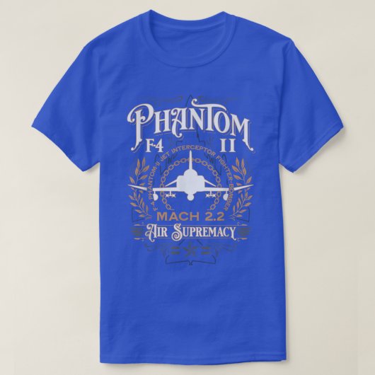 Klassiek F4 Phantom II Fighter Bomber Jet Vliegtui T-shirt (Design voorkant)
