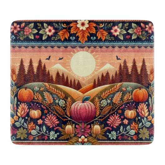 Klassiek Fair Isle herfst Snijplank (Voorkant)