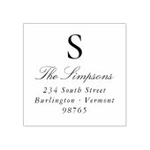 Klassiek familiemonogramadres rubberstempel (Afrduk)