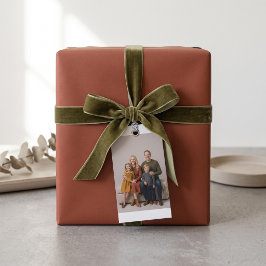 Klassiek familieportret op maat cadeautag cadeaulabel