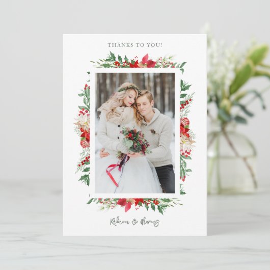 Klassiek Fancy kerstcadeau Lijst Bedankkaart (Staand voorkant)