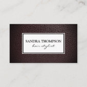 Klassiek faux leder/wit Lijst Visitekaartje (Voorkant)