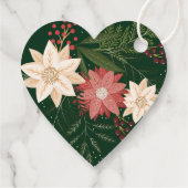 Klassiek feestelijk groen botanisch kerstcadeau bedankjes labels (Achterkant)