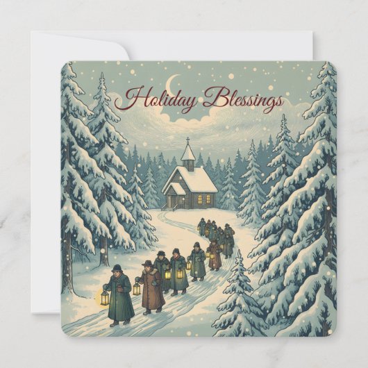 Klassiek Finse winterscene Feestdagenkaart (Voorkant)