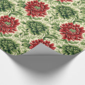 Klassiek Floral Christmas Wrapping Paper Cadeaupapier (Hoek)
