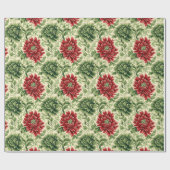 Klassiek Floral Christmas Wrapping Paper Cadeaupapier (Vlak)