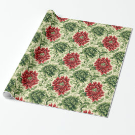 Klassiek Floral Christmas Wrapping Paper Cadeaupapier