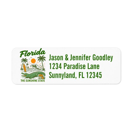 Klassiek Florida - Zonneschijn Staat  Etiket (Voorkant)