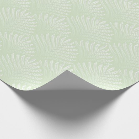 Klassiek foliepatroon in wit en groen cadeaupapier (Hoek)