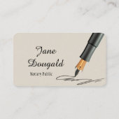 Klassiek fontein Pen Notarisch Visitekaartje (Achterkant)