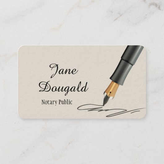 Klassiek fontein Pen Notarisch Visitekaartje (Achterkant)