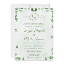 Klassiek formeel bloemmotief groen monogram trouwe