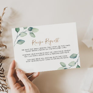 Klassiek formeel groen blad huwelijksrecept verzoe informatiekaartje