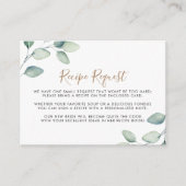 Klassiek formeel groen blad trouwrecept verzoek  informatiekaartje (Voorkant)