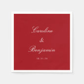 Klassiek formeel script elegant Wedding Custom Red Servet (Voorkant)