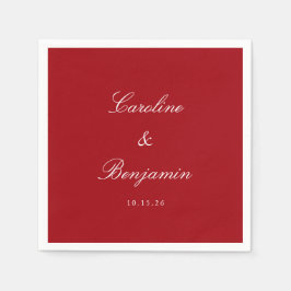 Klassiek formeel script elegant Wedding Custom Red Servet