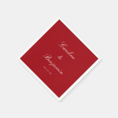 Klassiek formeel script elegant Wedding Custom Red Servet (Hoek)