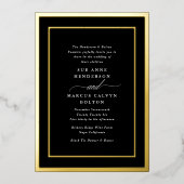 Klassiek formeel wit script | Gouden Lijsten bruil Folie Uitnodiging (Voorkant)