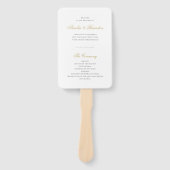 Klassiek formeel zwart en goud script bruiloft pro handwaaier (Voorkant)