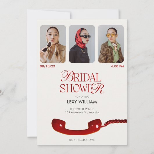 Klassiek foto collage vrijgezellenfeest kaart (Voorkant)