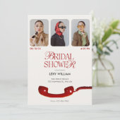 Klassiek foto collage vrijgezellenfeest kaart (Staand voorkant)