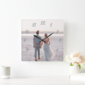 Klassiek  fotocadeau vierkante klok (Huis)