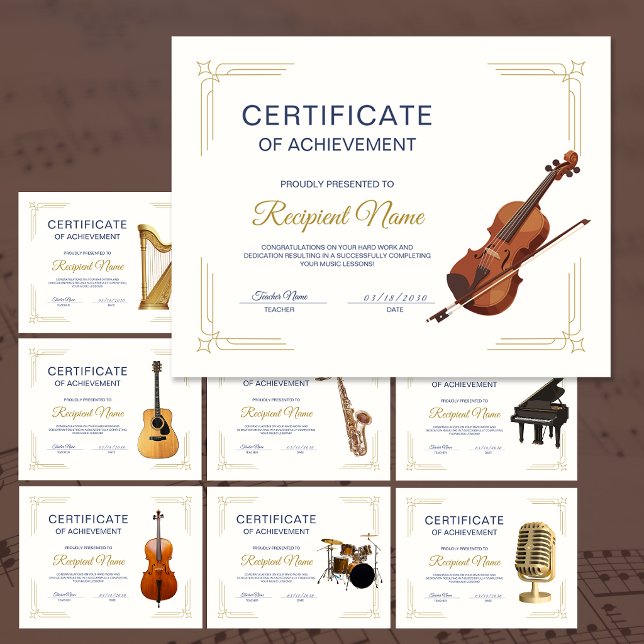 Klassiek Frame Vioolcursus Award Certificaat (Classy Frame Violin Course Award Certificate)