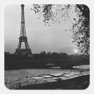 Klassiek Frankrijk Parijs Eiffeltoren zonsondergan Vierkante Sticker