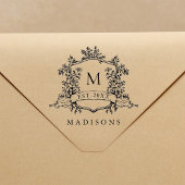 Klassiek Frans bloemenkroon monogram Rubberstempel