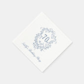 Klassiek Frans Victoriaans Blauw 70e Verjaardagsfe Servet (Hoek)