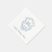 Klassiek Frans Victoriaans Blauw 80ste Verjaardags Servet (Hoek)