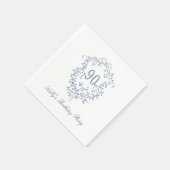 Klassiek Frans Victoriaans Blauw 90ste Verjaardags Servet (Hoek)