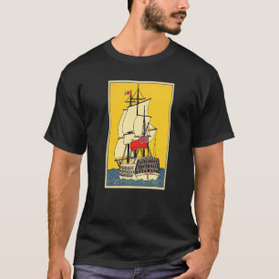 Klassiek fregat zeilschip kanonnen zeilen Oude Can T-shirt