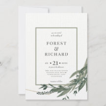 Klassiek gebladerte, veelhoek, waterverf uitnodigi