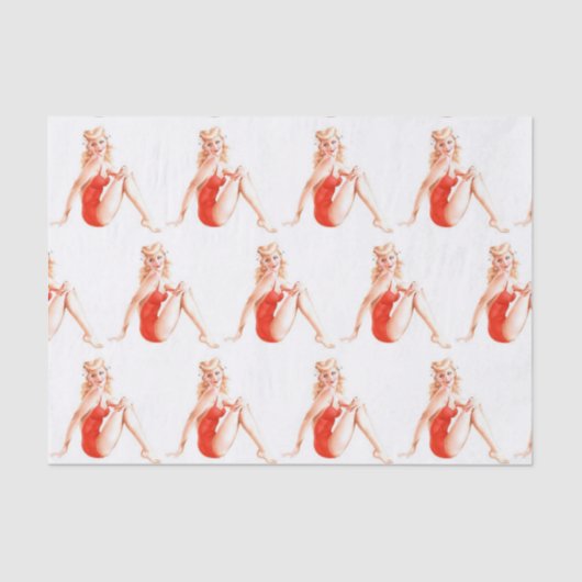 Klassiek geblonde pop-upmeisje tissuepapier (Voorkant)