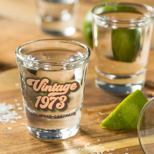 Klassiek geboortejaar 1973 aangepaste shotglaasje shot glas
