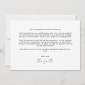 Klassiek geborsteld Lijst met fotohuwelijk Bedankkaart (Achterkant)