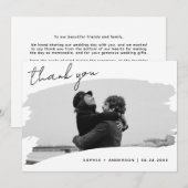 Klassiek geborsteld Lijst met fotohuwelijk Bedankkaart (Voorkant / Achterkant)