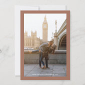 Klassiek gebrand Sinaasappel foto Elegant bruiloft Save The Date (Achterkant)