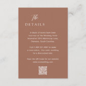 Klassiek gebrand Sinaasappel QR-code Elegante brui Informatiekaartje (Voorkant)