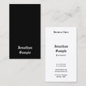 Klassiek gecalligrafeerd Manuscript Zwart Witte Re Visitekaartje (Voorkant / Achterkant)