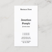 Klassiek gecalligrafeerd Manuscript Zwart Witte Re Visitekaartje (Achterkant)