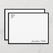 Klassiek gecalligrafeerd Script Text Elegant Monog Notitiekaartje (Voorkant / Achterkant)