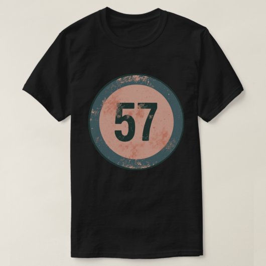 Klassiek Gedecoreerd Nummer 57 T-shirt (Design voorkant)