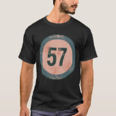 Klassiek Gedecoreerd Nummer 57 T-shirt (Voorkant)