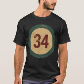 Klassiek gedesdistresseerd nummer 34 t-shirt (Voorkant)