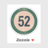 Klassiek gedesdistresseerd nummer 51 sticker (Vel)